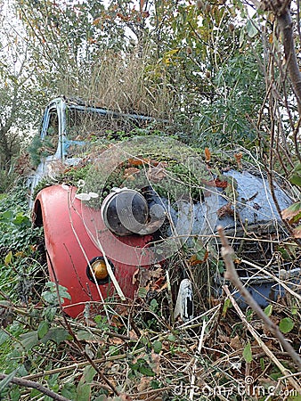 Wreck of a CitroÃ«n car Editorial Stock Photo