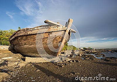 Wreck fishing boat Stock Photo