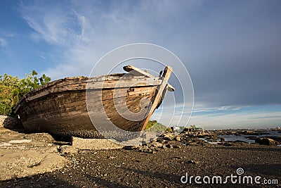 Wreck fishing boat Stock Photo