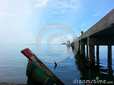 wreck fishing boat Stock Photo