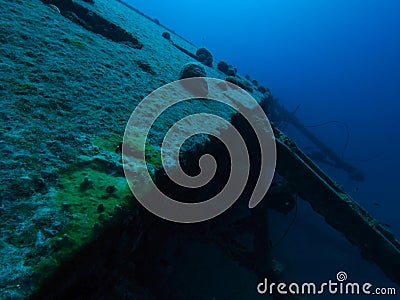 Wreck of the Hilma of the coast of Bonaire, Netherlands Antilles Stock Photo