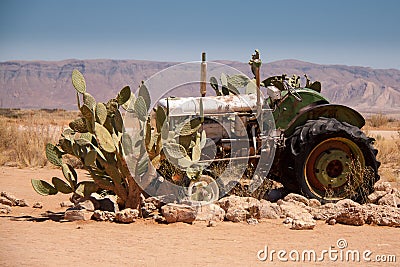 Wreck of old Tractor in Solitaire, Namibia Stock Photo