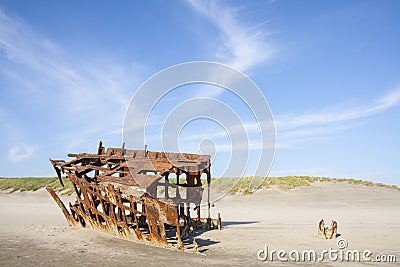 Wreck of the Peter Iredale Stock Photo