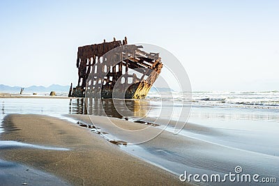 The wreck of the Peter Iredale, Fort Stevens State Park, Astoria, Oregon, USA Stock Photo