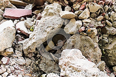 Wreckage Background Construction Stones Backdrop Stock Photo