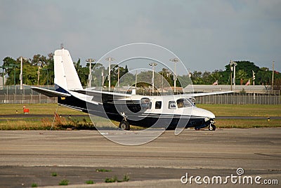 Wreckage of crash landed airplane Stock Photo