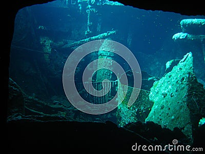 Wreckage from the workshop of the Chrisola K Wreck Stock Photo