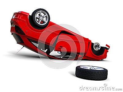 Wrecked Car Stock Photo