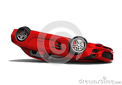 Wrecked luxury car Stock Photo