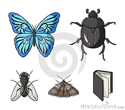 Wrecker, parasite, nature, butterfly .Insects set collection icons in cartoon style vector symbol stock illustration web Vector Illustration