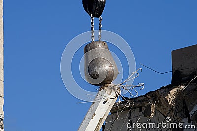 Wrecking Ball makes Impact Stock Photo