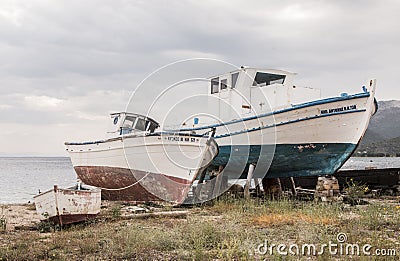 Wrecking boats Editorial Stock Photo