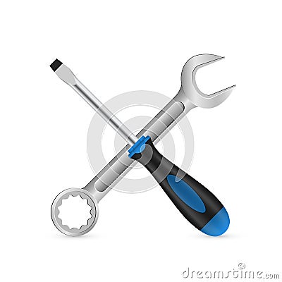 Wrench and acrewdriver Vector Illustration