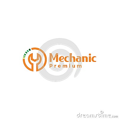 Wrench with circle load abstract logo symbol icon vector graphic design illustration idea creative Vector Illustration