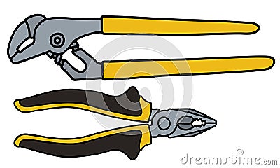 Wrench and combination pliers Vector Illustration