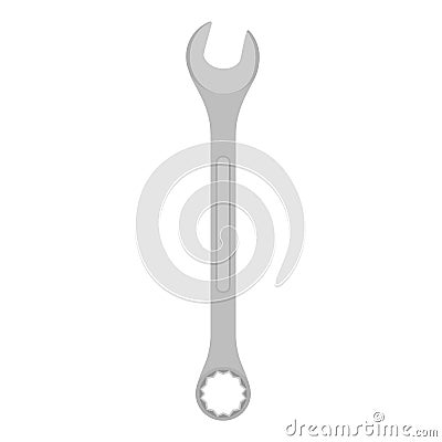 Wrench end open vector spanner tool illustration hand mechanic icon Vector Illustration