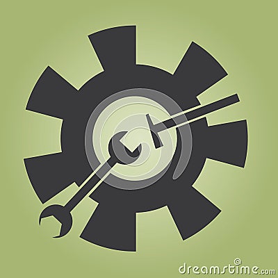Wrench gear hammer Stock Photo