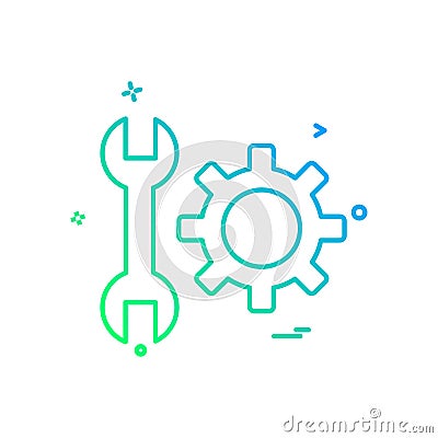 wrench gear setting icon vector design Vector Illustration