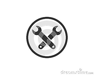 Wrench Gear , Settings Icon , Repairing Symbol , Mechanic Logo Vector Illustration