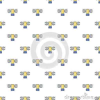 Wrench in hand pattern seamless Vector Illustration