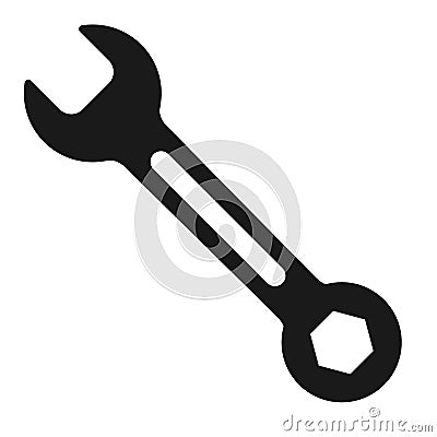 Wrench icon in flat style isolated on white background. Spanner symbol for your web site design, logo, app, UI etc Vector Illustration