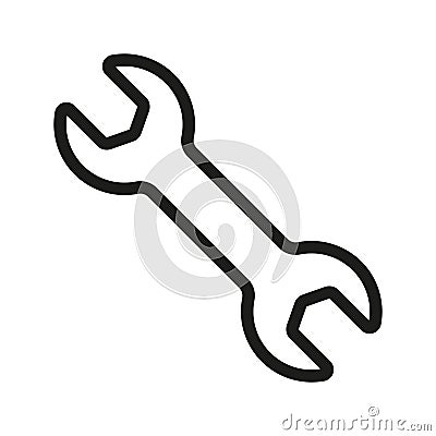 Wrench icon. Tool configuration setting line vector Vector Illustration