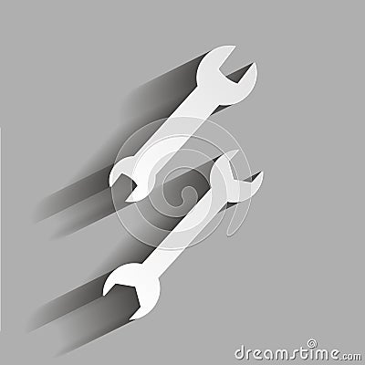 Wrench icon. Vector icon with shadow Vector Illustration