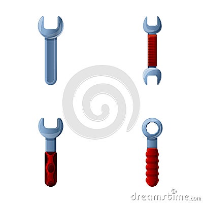Wrench icons set cartoon vector. Various metal wrench Vector Illustration