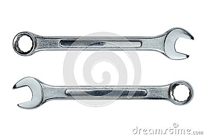 Wrench metal spanner spanner isolated on white background Stock Photo