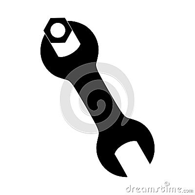 Wrench and nut icon Vector Illustration