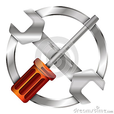 Wrench and screwdriver sign for repair Vector Illustration