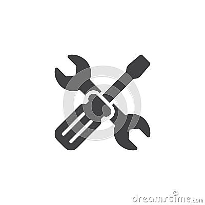 Wrench and screwdriver tools vector icon Vector Illustration