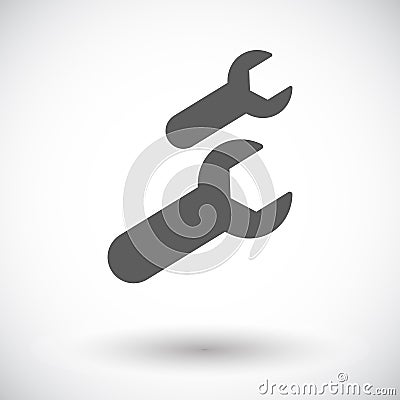 Wrench single flat icon. Vector Illustration