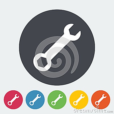 Wrench single icon. Vector Illustration