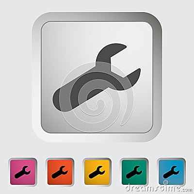 Wrench single icon. Vector Illustration