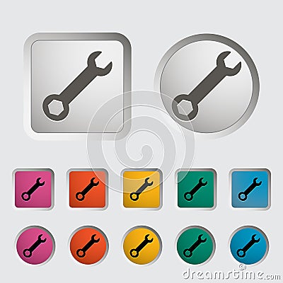 Wrench single icon. Vector Illustration