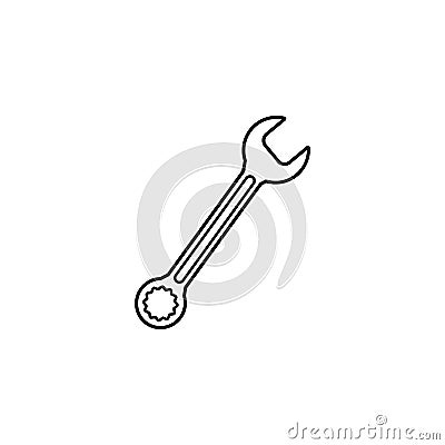 Wrench and spanner line icon, build repair Vector Illustration