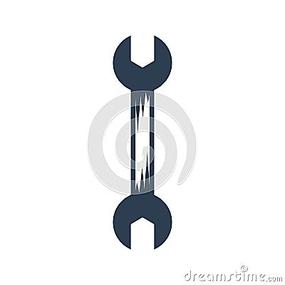 Wrench and Spanner repair tool. Mechanic or engineer instruments. Support service vector icon Vector Illustration