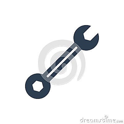 Wrench and Spanner repair tool. Mechanic or engineer instruments. Support service vector icon Vector Illustration