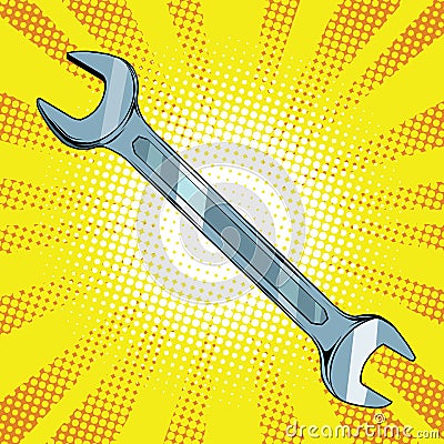 Wrench steel tool Vector Illustration