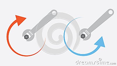 Wrench Tighten Loosen Vector Illustration