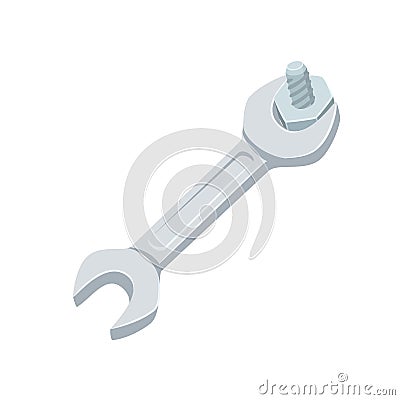 Wrench tighten screws Vector Illustration
