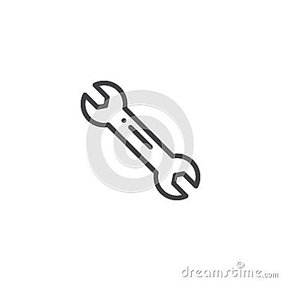 Wrench work tool line icon Vector Illustration