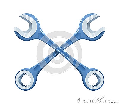 Wrenchs for repair machine and mechanism Vector Illustration