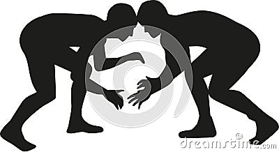 Wrestler fighting Vector Illustration