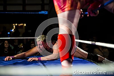 Wrestlers defeated Stock Photo