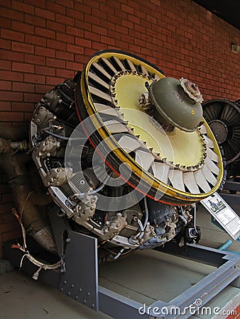 WRIGHT R-1820 CYCLONE ENGINE USED IN A SIKORSKY S-58 HELICOPTER Editorial Stock Photo