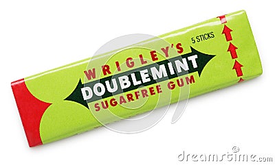 Wrigley`s Doublemint sugarfree chewing gum Editorial Stock Photo