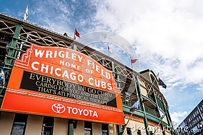 Wringly fields , the home of Chicago Cubs baseball team in Chicago , Illinois , United States of America Editorial Stock Photo