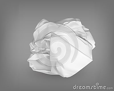 Wrinkled or crumpled garbage paper or trash ball Vector Illustration